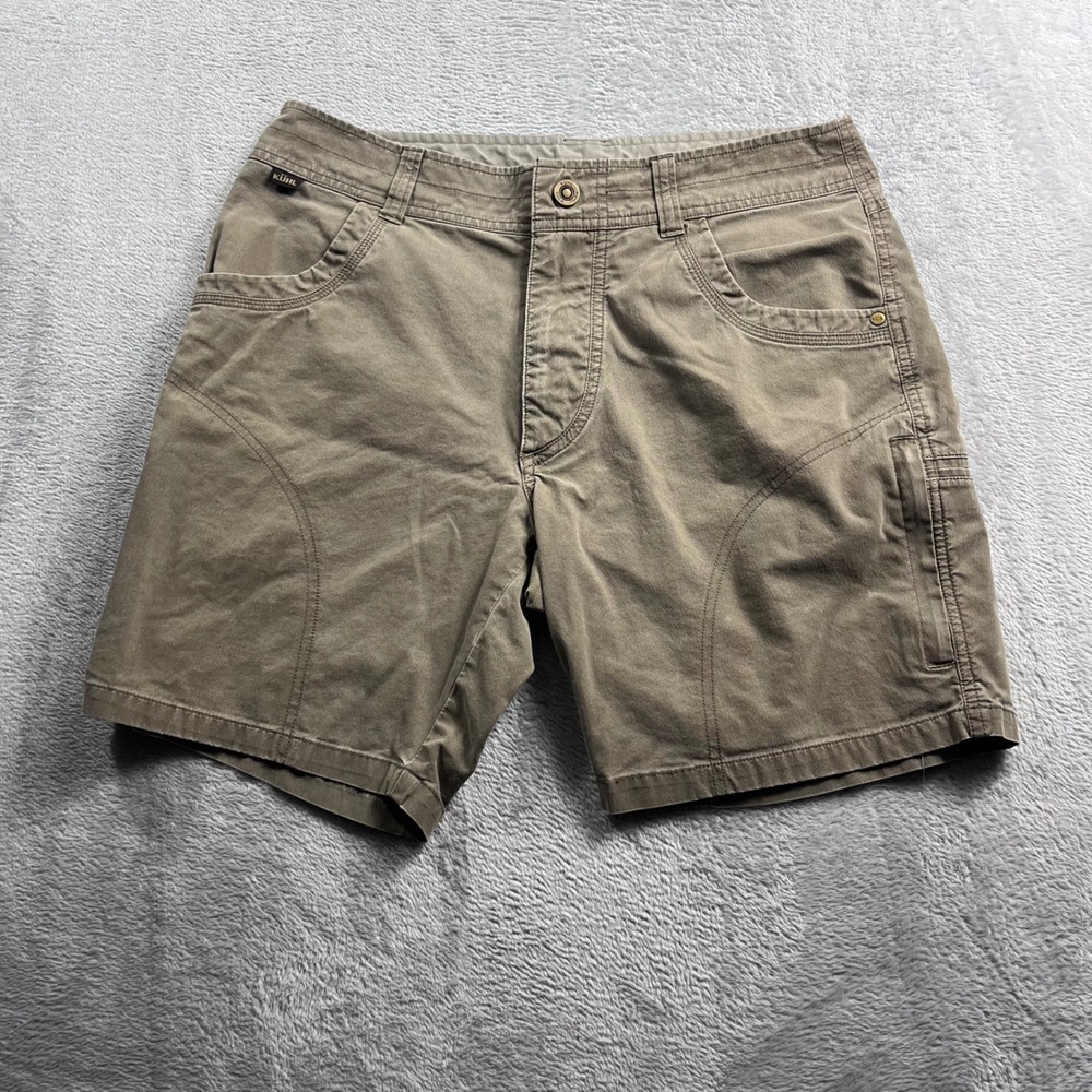 KUHL Ramblr Shorts Mens 32 Khaki Tan Cotton Blend Hiking Outdoor Style 5125